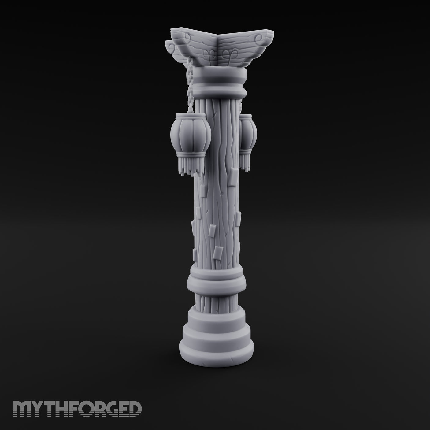 Paper-Charm Lantern Pillar Miniature for Dungeons and Dragons, Pathfinder or other TTRPGs