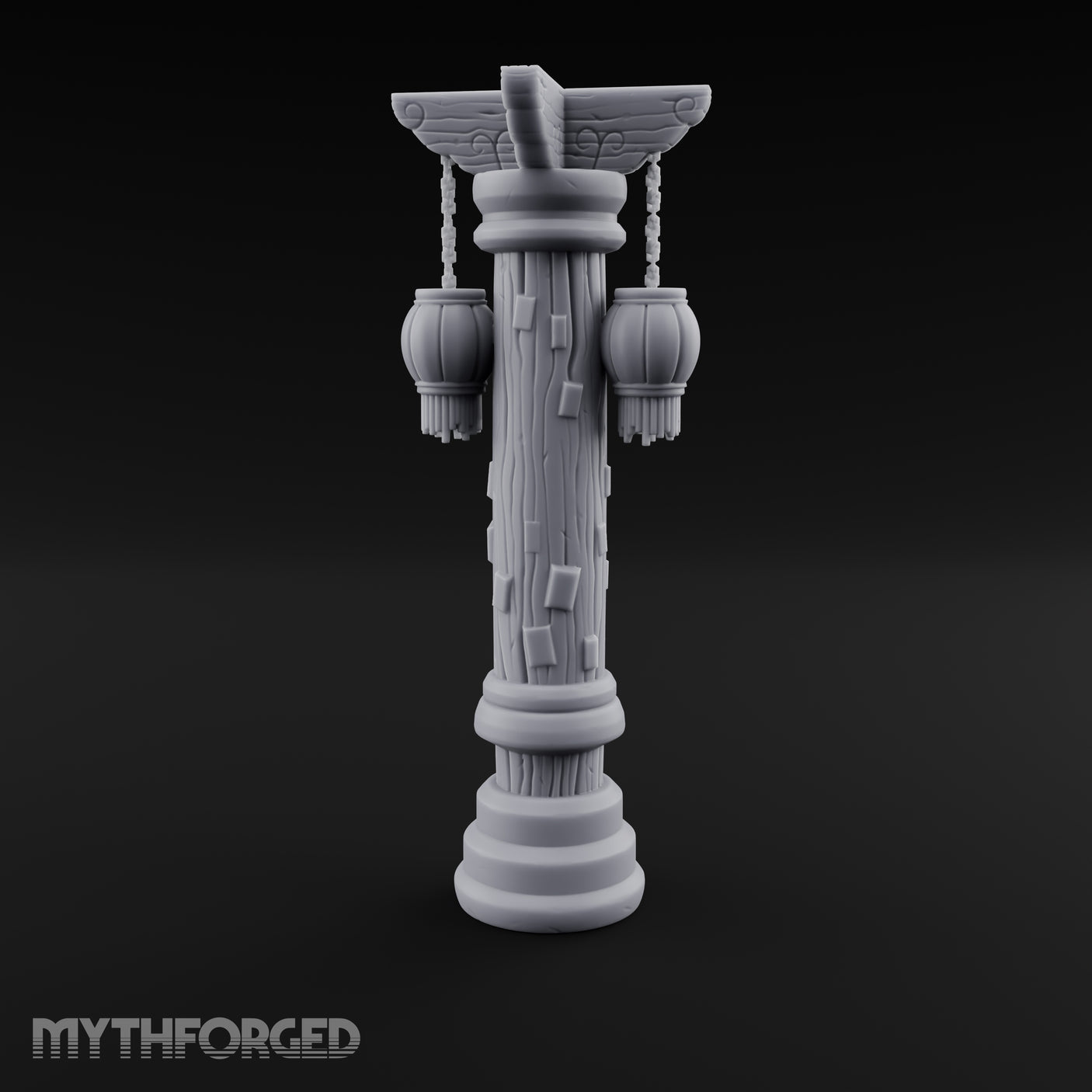 Paper-Charm Lantern Pillar Miniature for Dungeons and Dragons, Pathfinder or other TTRPGs