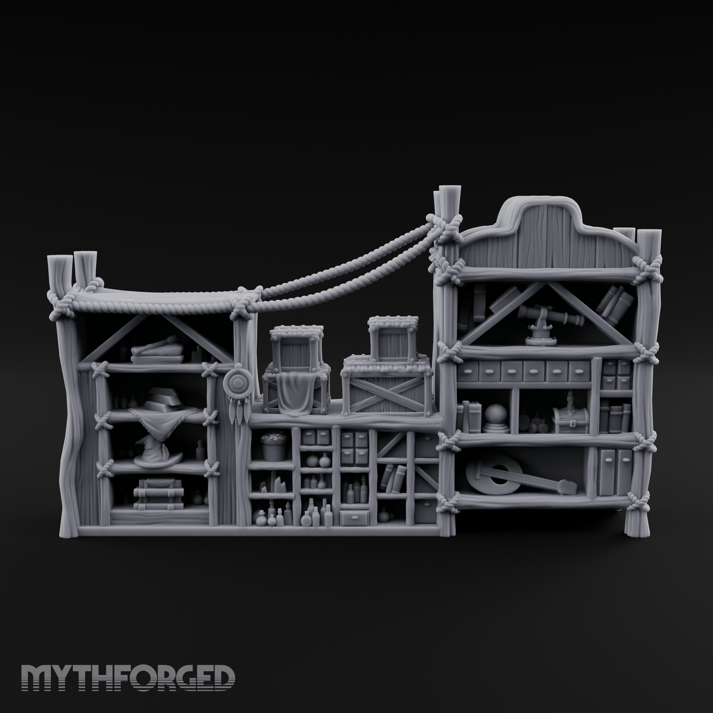 Well-Stocked Merchant's General Store Shelves Miniature for Dungeons and Dragons, Pathfinder or other TTRPGs