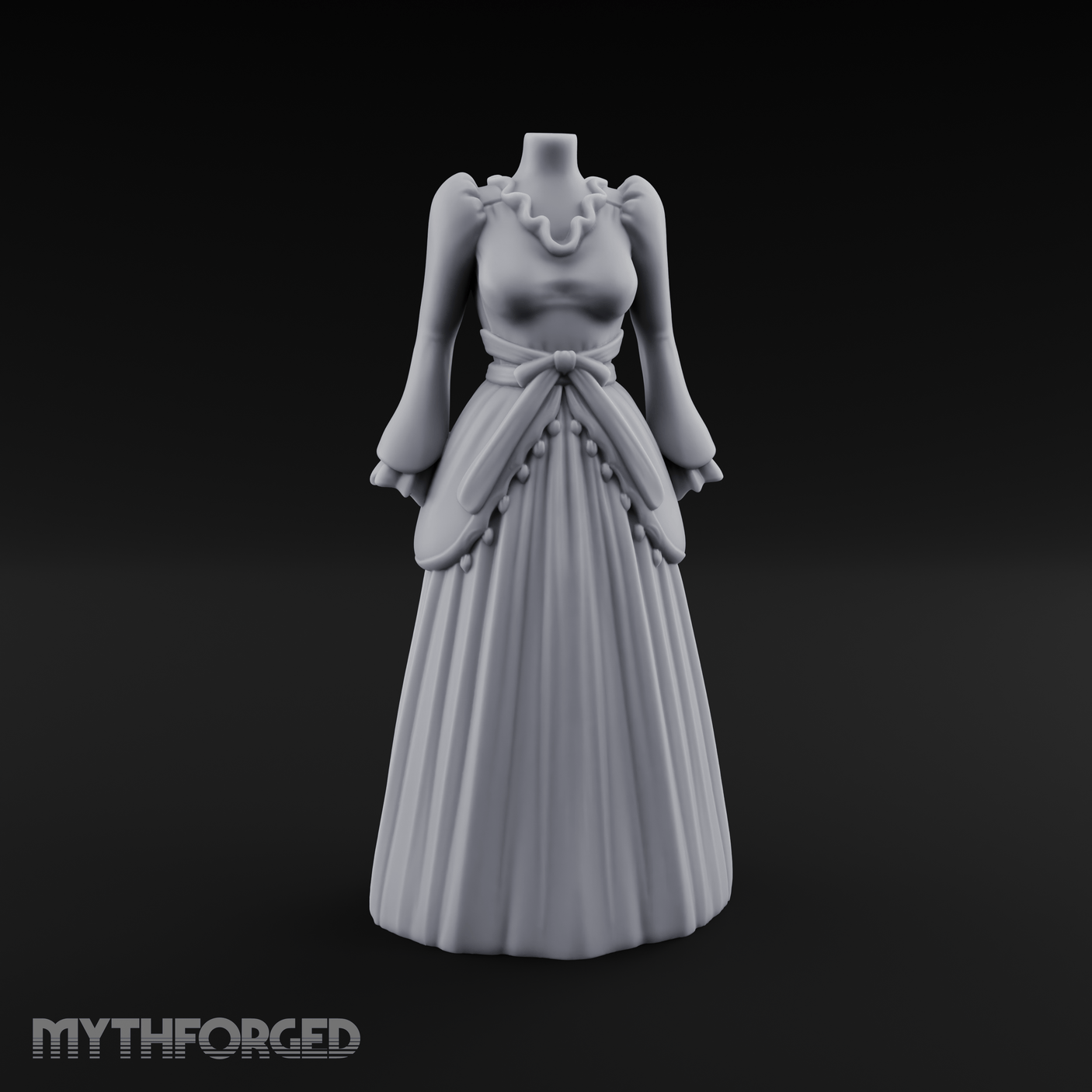 Puffed-Sleeve Mannequin Dress Form Miniature for Dungeons and Dragons, Pathfinder or other TTRPGs