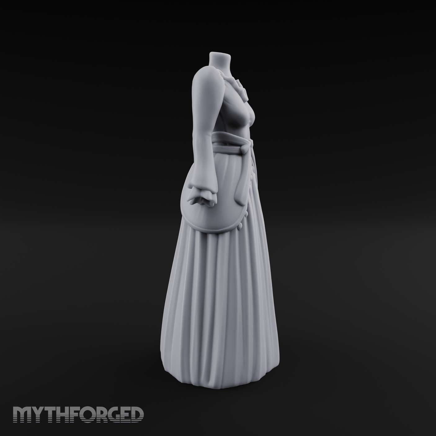 Puffed-Sleeve Mannequin Dress Form Miniature for Dungeons and Dragons, Pathfinder or other TTRPGs