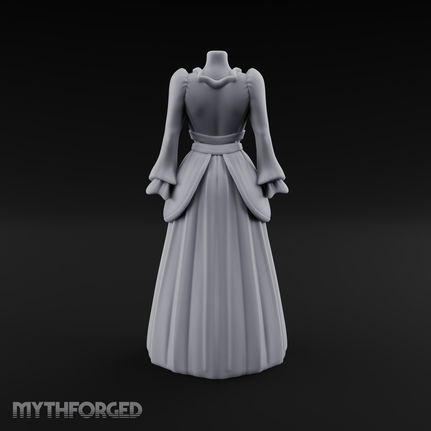 Puffed-Sleeve Mannequin Dress Form Miniature for Dungeons and Dragons, Pathfinder or other TTRPGs