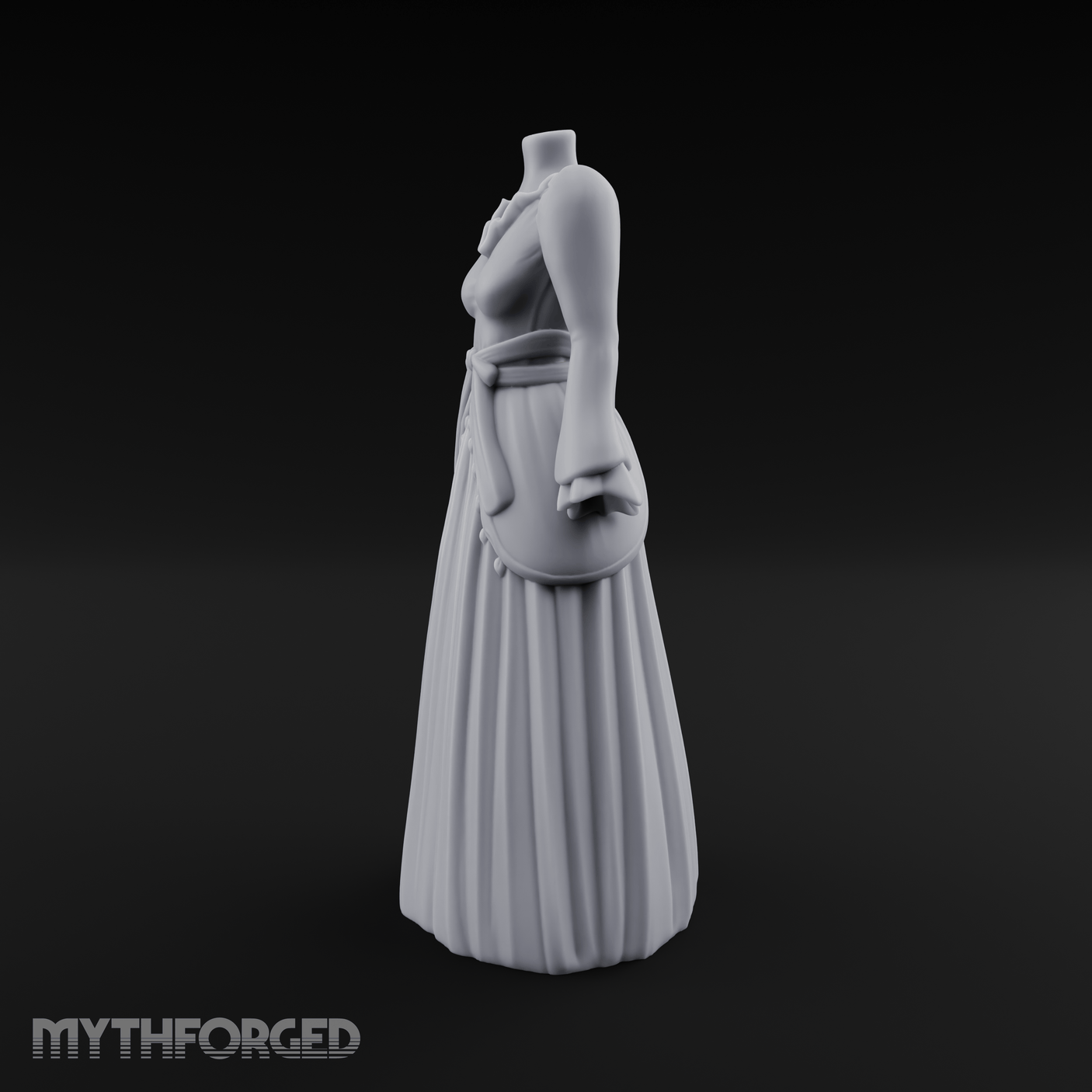 Puffed-Sleeve Mannequin Dress Form Miniature for Dungeons and Dragons, Pathfinder or other TTRPGs