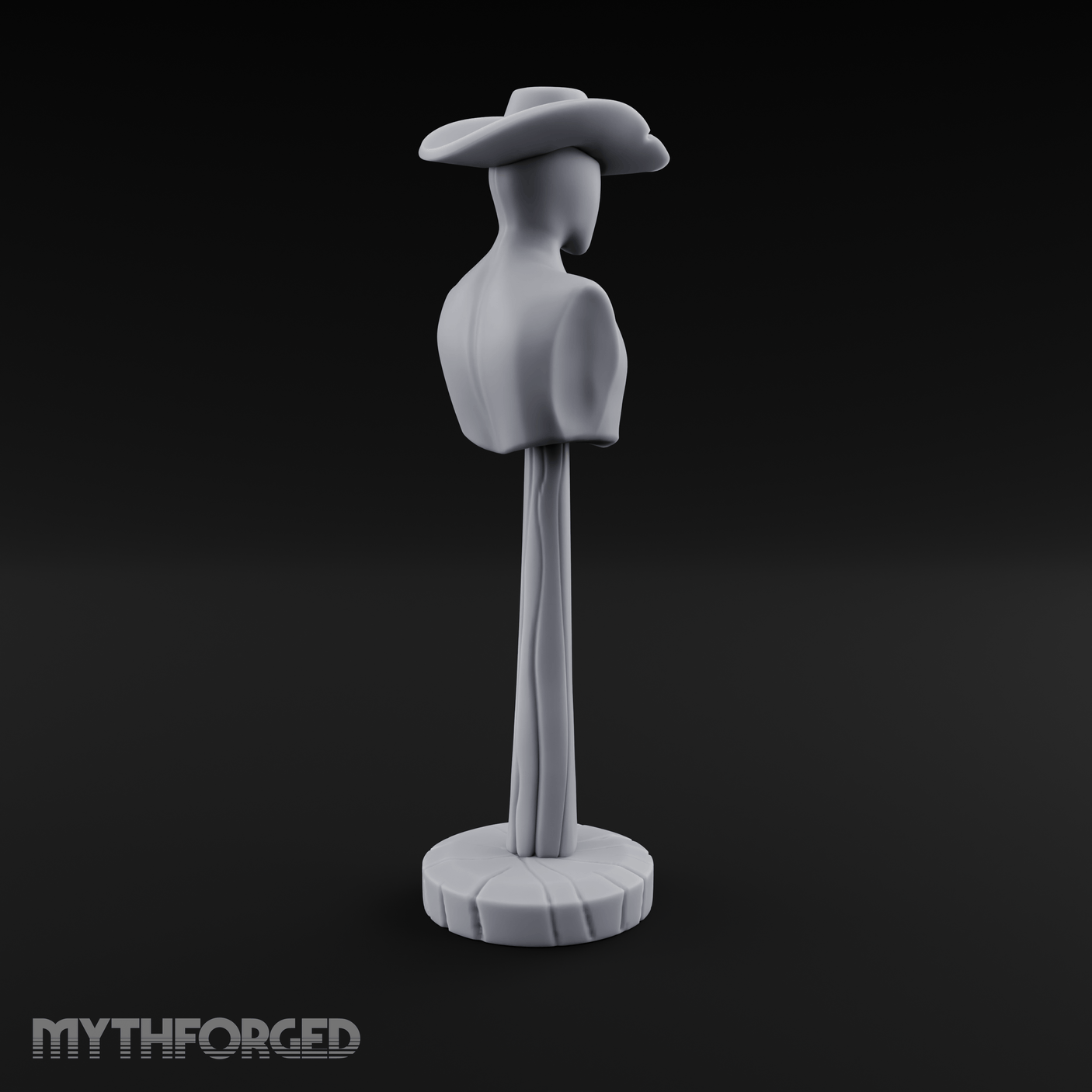 Stetson-Topped Mannequin Dress Form Miniature for Dungeons and Dragons, Pathfinder or other TTRPGs