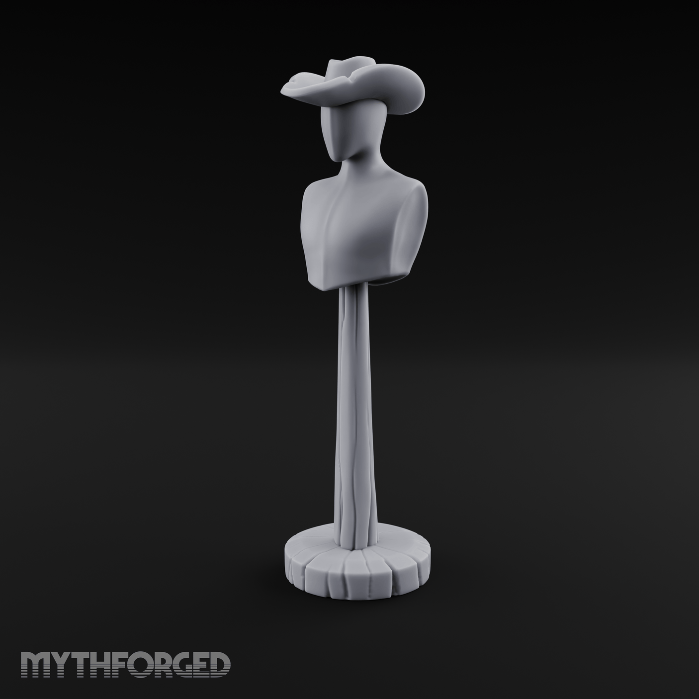 Stetson-Topped Mannequin Dress Form Miniature for Dungeons and Dragons, Pathfinder or other TTRPGs