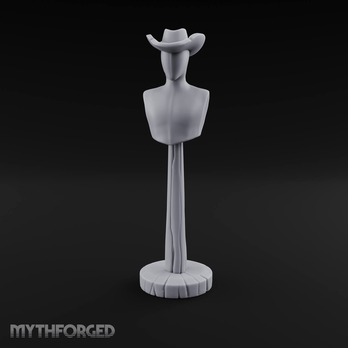 Stetson-Topped Mannequin Dress Form Miniature for Dungeons and Dragons, Pathfinder or other TTRPGs