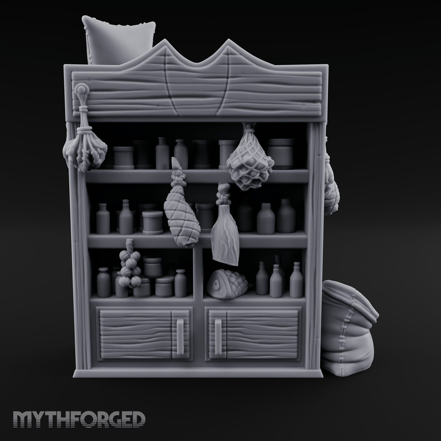 Hung-Herb Meat Display Cabinet Miniature for Dungeons and Dragons, Pathfinder or other TTRPGs