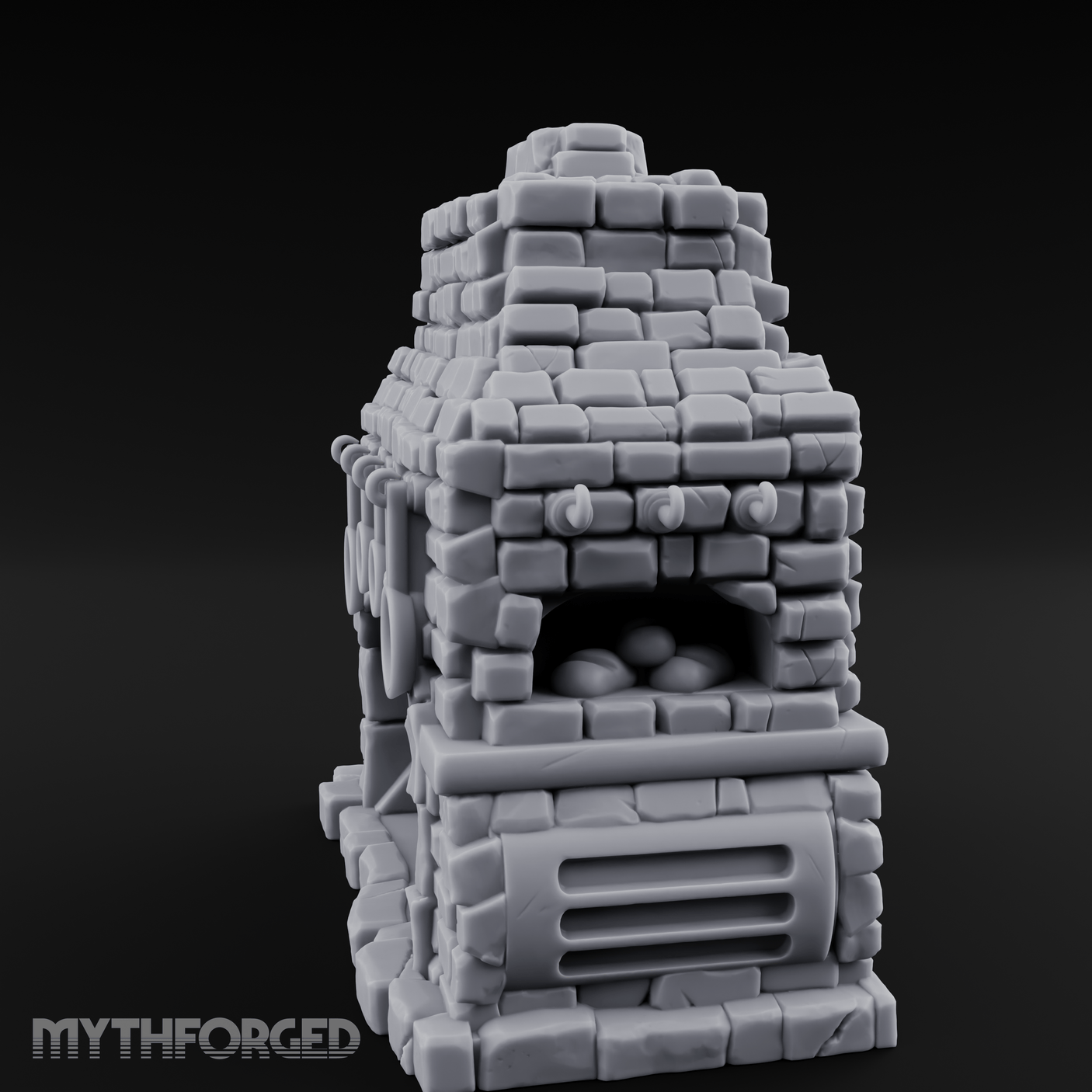 Pretzel-Filled Stone Baker's Oven Miniature for Dungeons and Dragons, Pathfinder or other TTRPGs