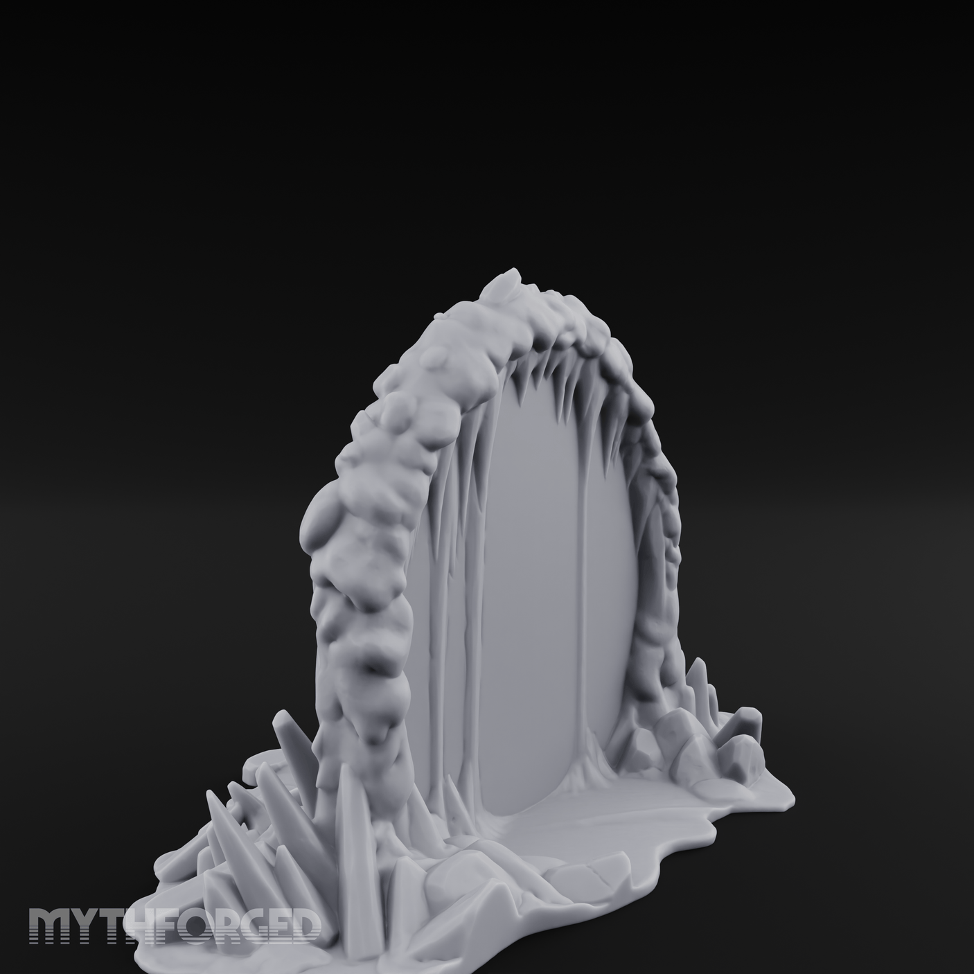 Stalactite-Hung Cave Portal Miniature for Dungeons and Dragons, Pathfinder or other TTRPGs
