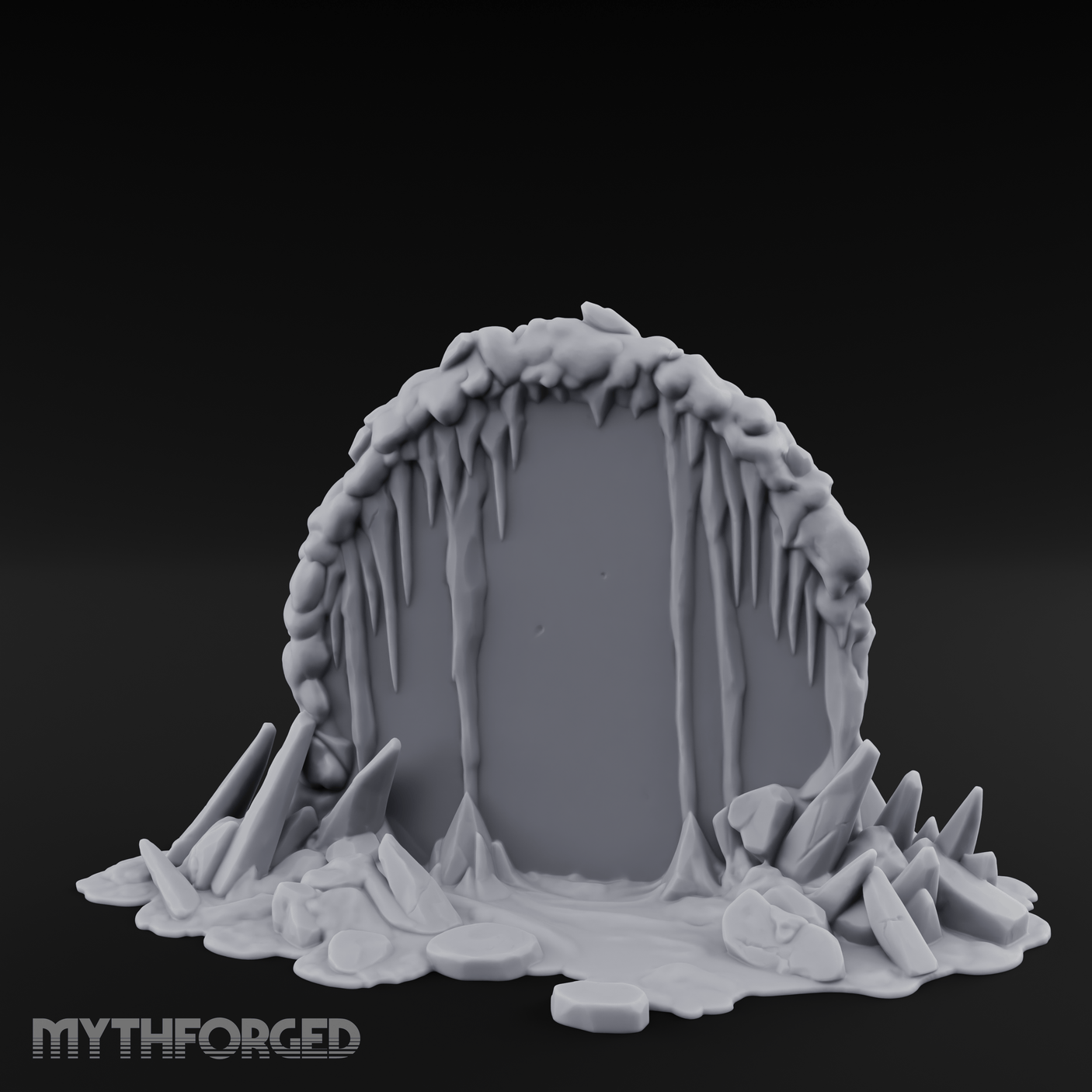 Stalactite-Hung Cave Portal Miniature for Dungeons and Dragons, Pathfinder or other TTRPGs