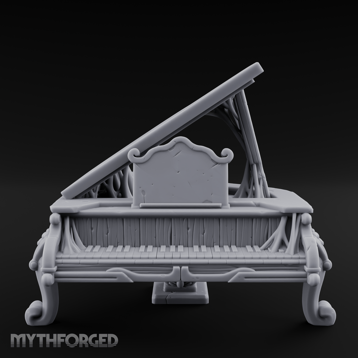 Lid-Open Grand Piano Miniature for Dungeons and Dragons, Pathfinder or other TTRPGs