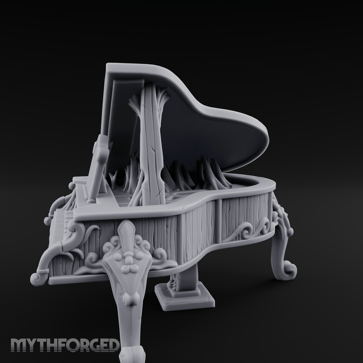 Lid-Open Grand Piano Miniature for Dungeons and Dragons, Pathfinder or other TTRPGs