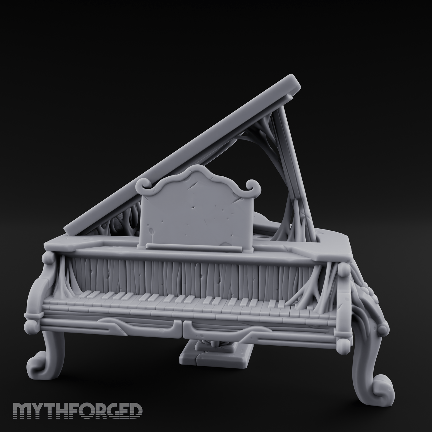 Lid-Open Grand Piano Miniature for Dungeons and Dragons, Pathfinder or other TTRPGs
