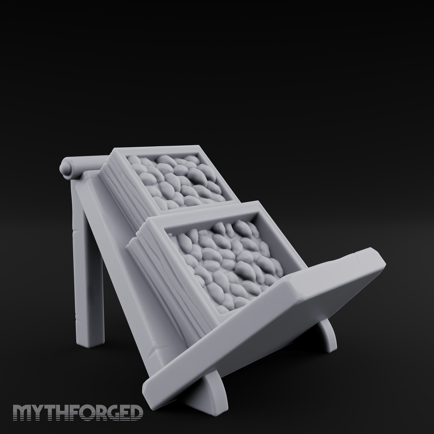 Produce-Laden Market Produce Stall Miniature for Dungeons and Dragons, Pathfinder or other TTRPGs