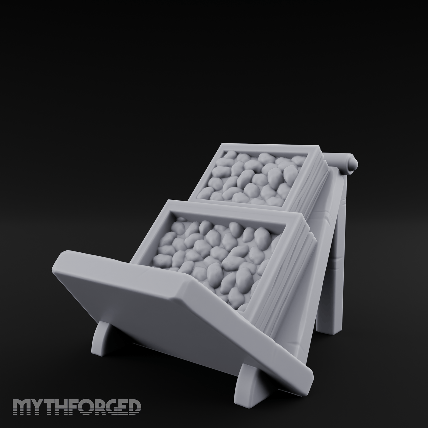 Produce-Laden Market Produce Stall Miniature for Dungeons and Dragons, Pathfinder or other TTRPGs