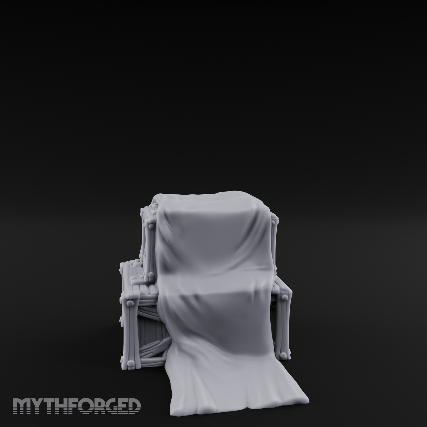 Draped Stacked Wooden Crates Miniature for Dungeons and Dragons, Pathfinder or other TTRPGs