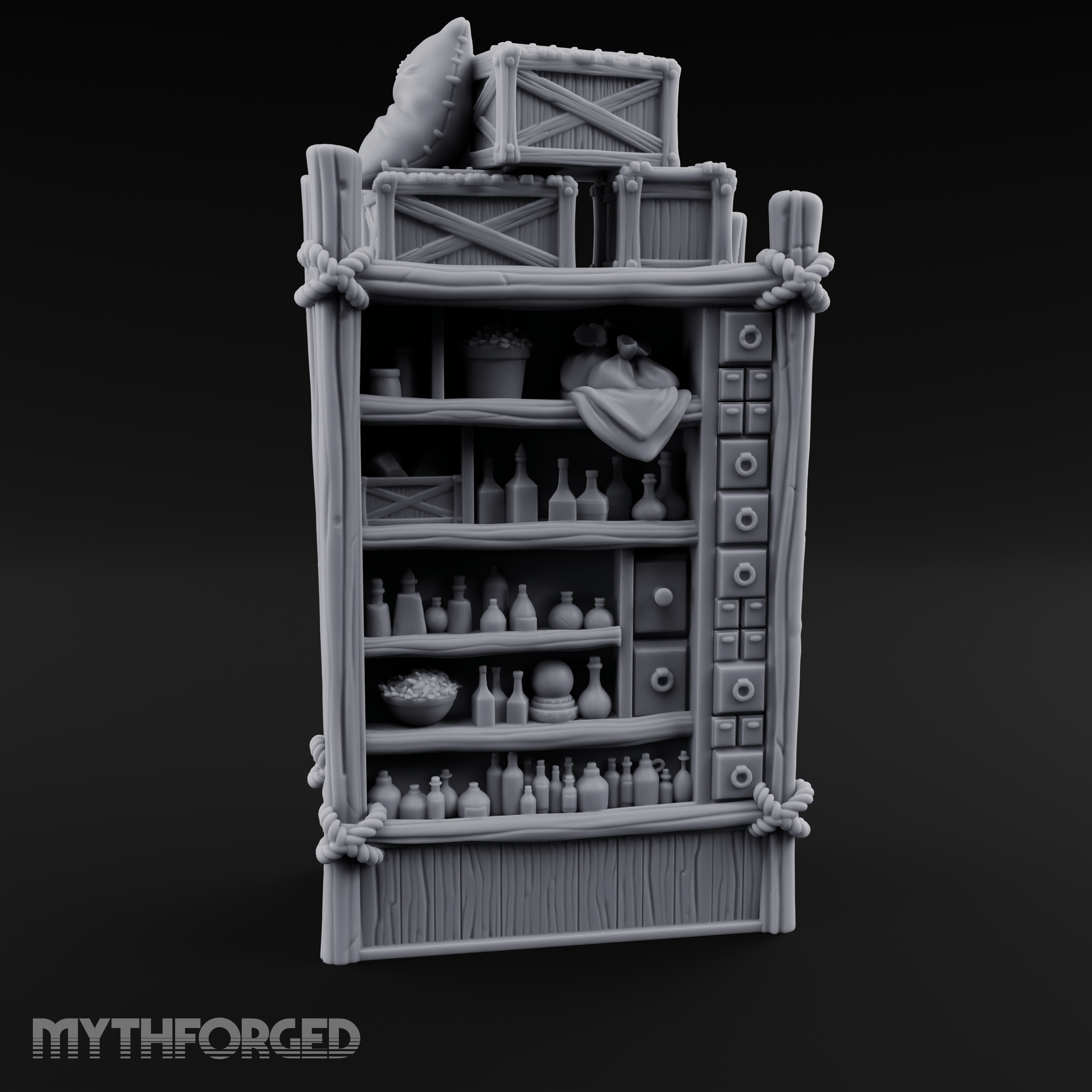 Draped Stacked Cargo Crates