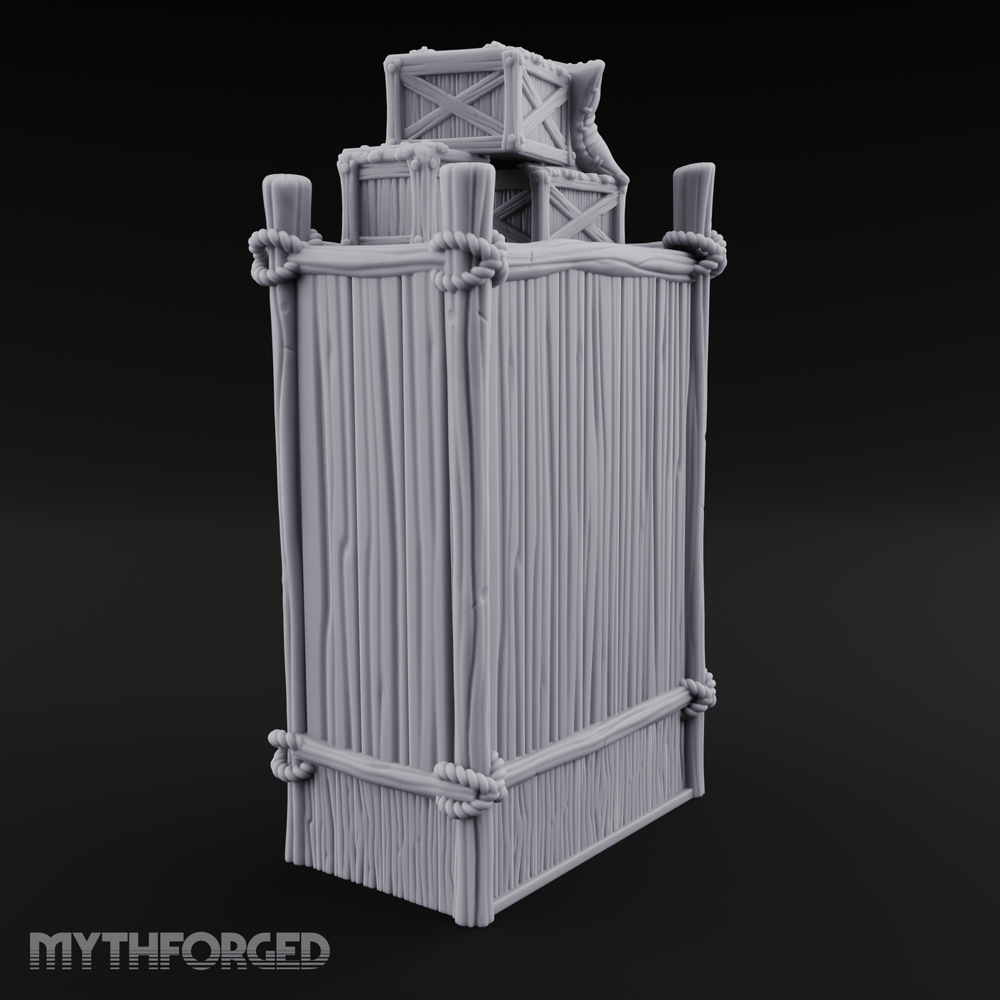 Draped Stacked Cargo Crates Miniature for Dungeons and Dragons, Pathfinder or other TTRPGs