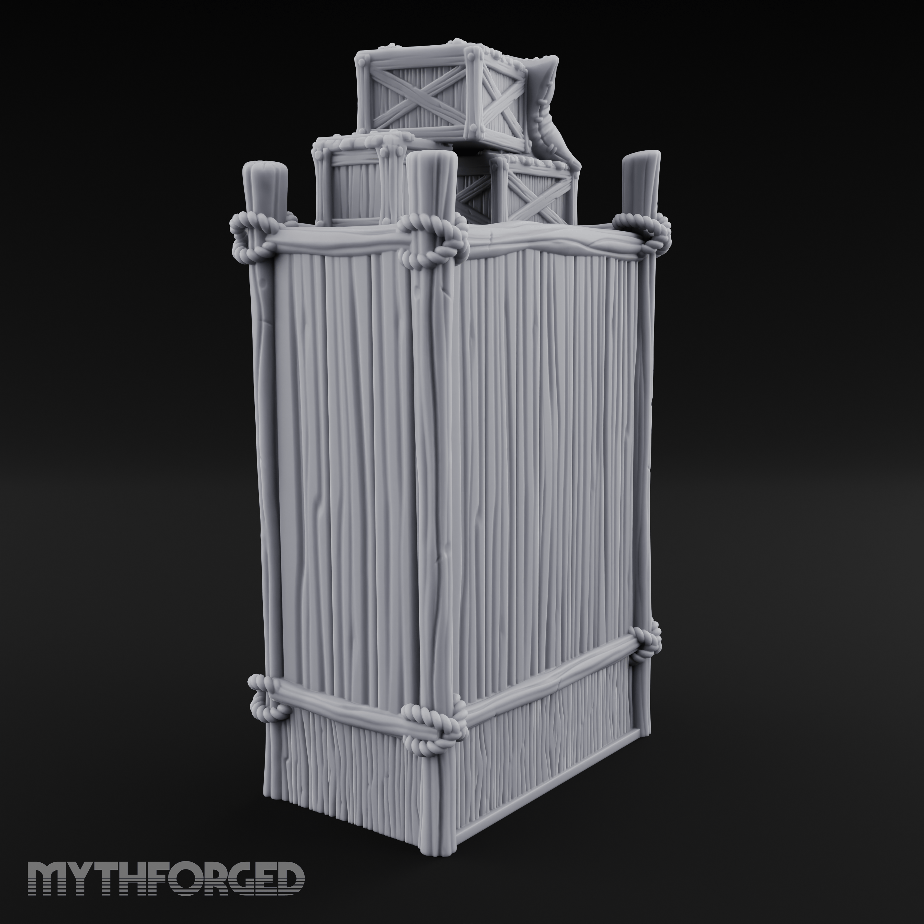 Draped Stacked Cargo Crates