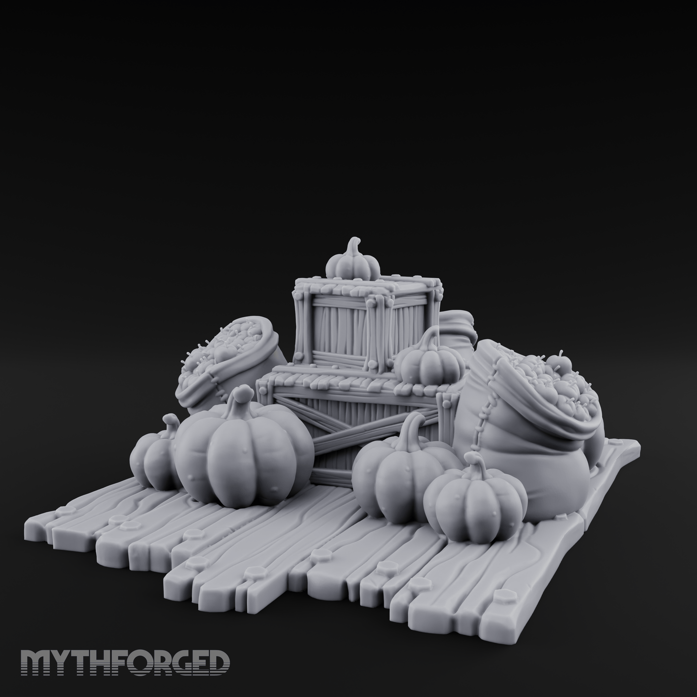 Harvest-Ready Pumpkin Market Display Miniature for Dungeons and Dragons, Pathfinder or other TTRPGs