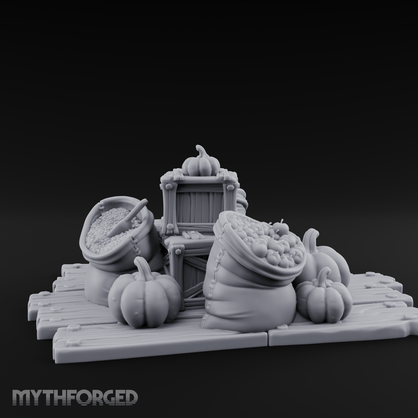 Harvest-Ready Pumpkin Market Display Miniature for Dungeons and Dragons, Pathfinder or other TTRPGs