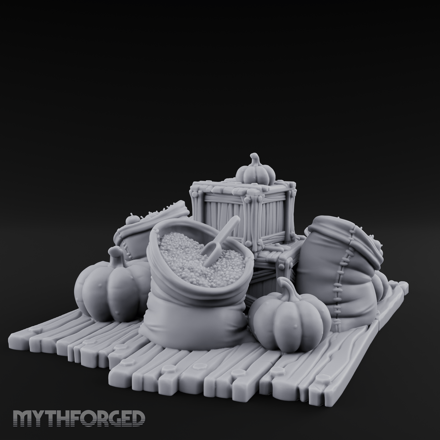 Harvest-Ready Pumpkin Market Display Miniature for Dungeons and Dragons, Pathfinder or other TTRPGs