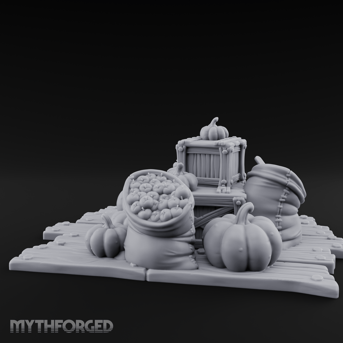 Harvest-Ready Pumpkin Market Display Miniature for Dungeons and Dragons, Pathfinder or other TTRPGs