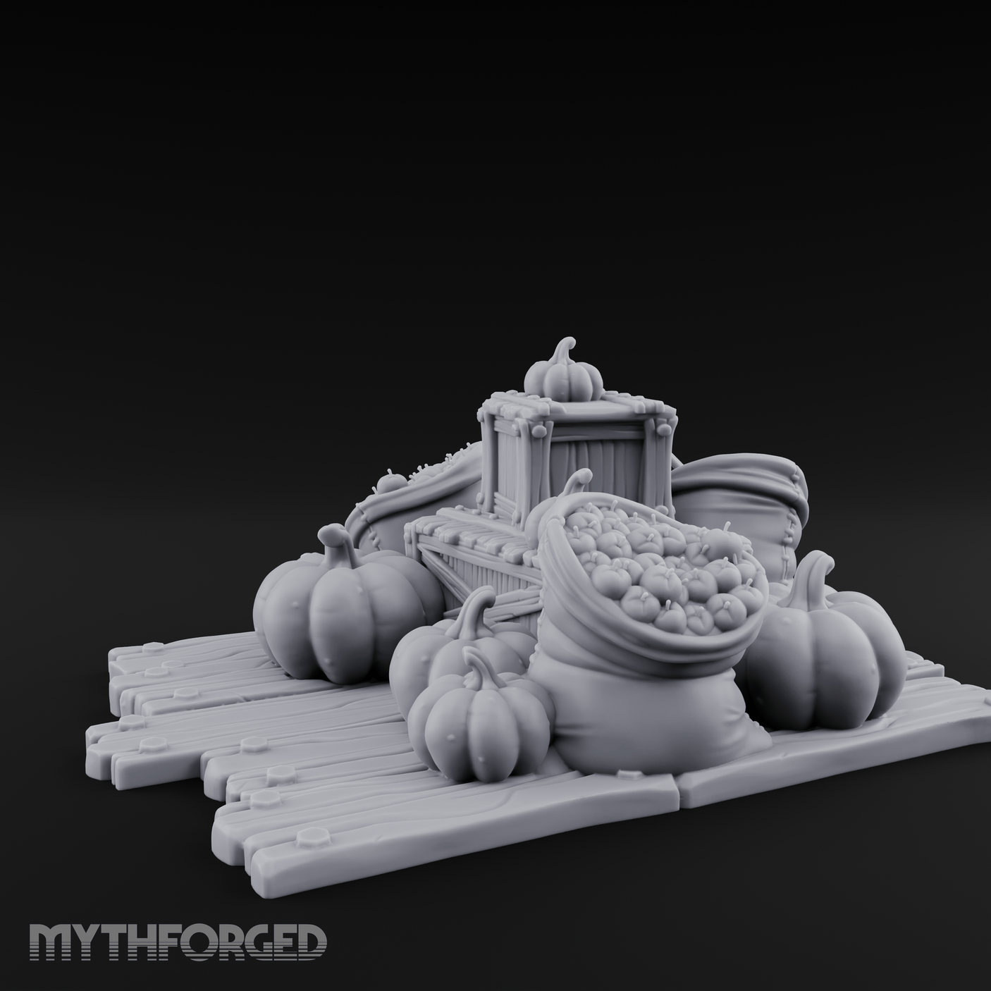 Harvest-Ready Pumpkin Market Display Miniature for Dungeons and Dragons, Pathfinder or other TTRPGs