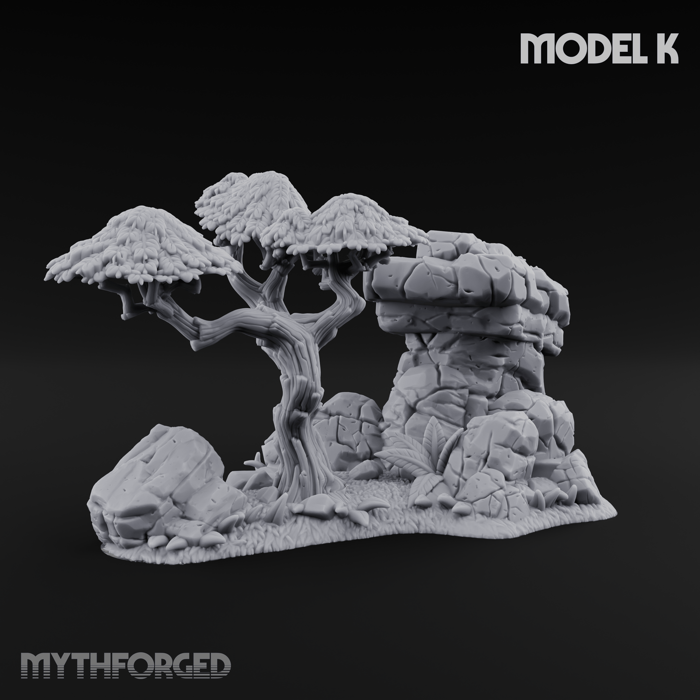 Sunbaked Desert Foliage Miniature for Dungeons and Dragons, Pathfinder or other TTRPGs