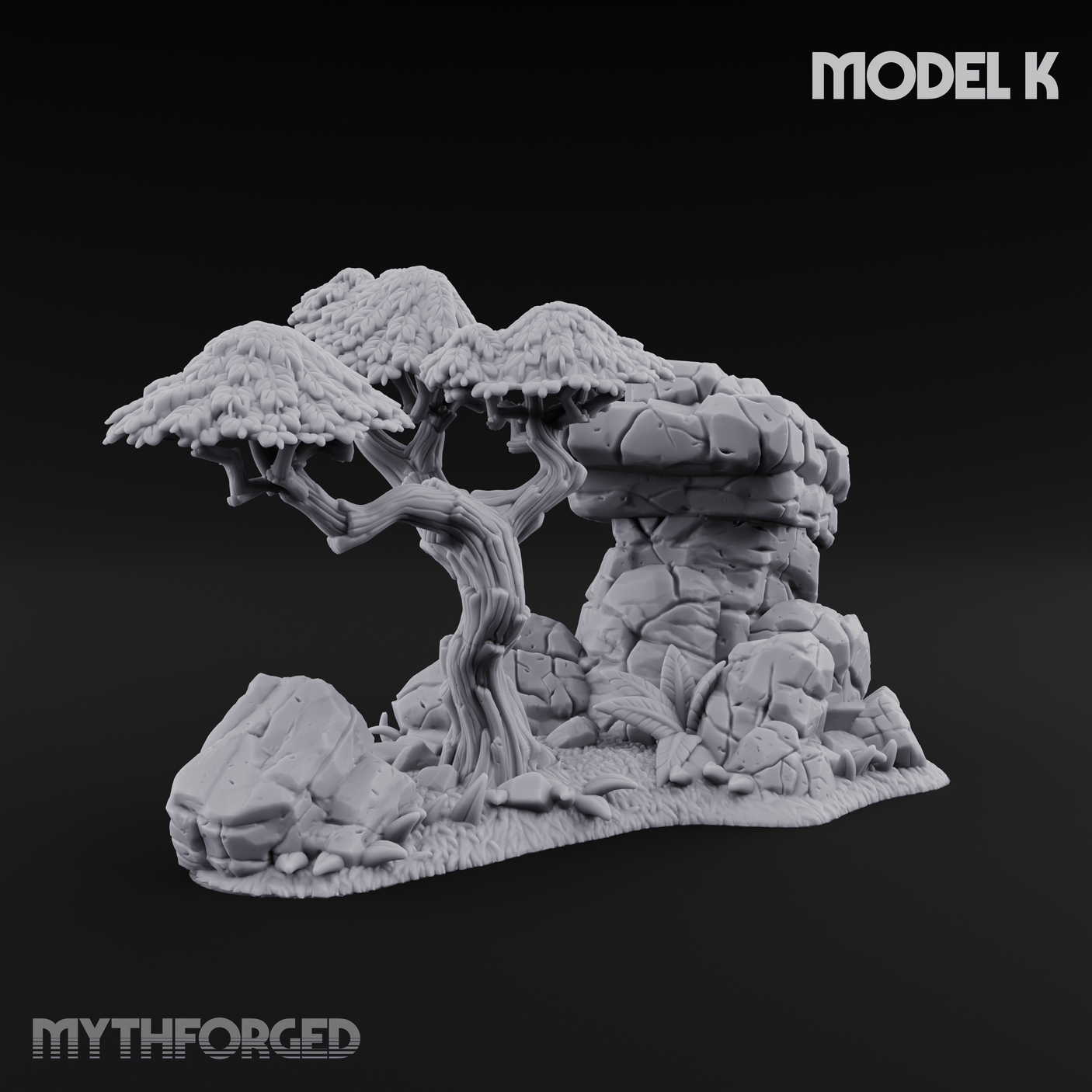 Sunbaked Desert Foliage Miniature for Dungeons and Dragons, Pathfinder or other TTRPGs