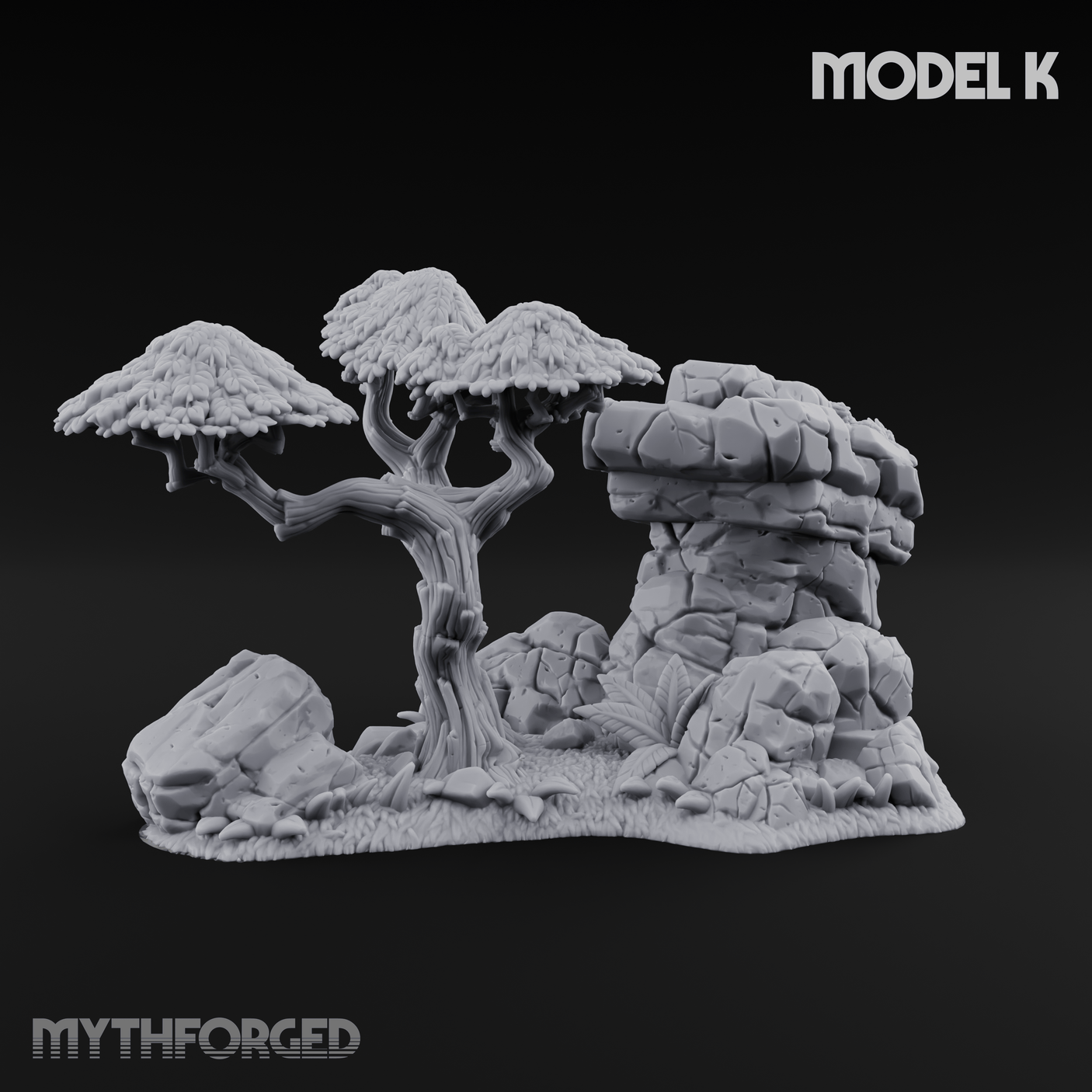 Sunbaked Desert Foliage K Miniature for Dungeons and Dragons, Pathfinder or other TTRPGs