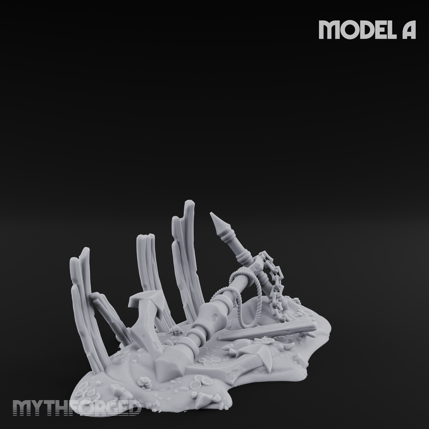 Sunken Seabed Debris Miniature for Dungeons and Dragons, Pathfinder or other TTRPGs