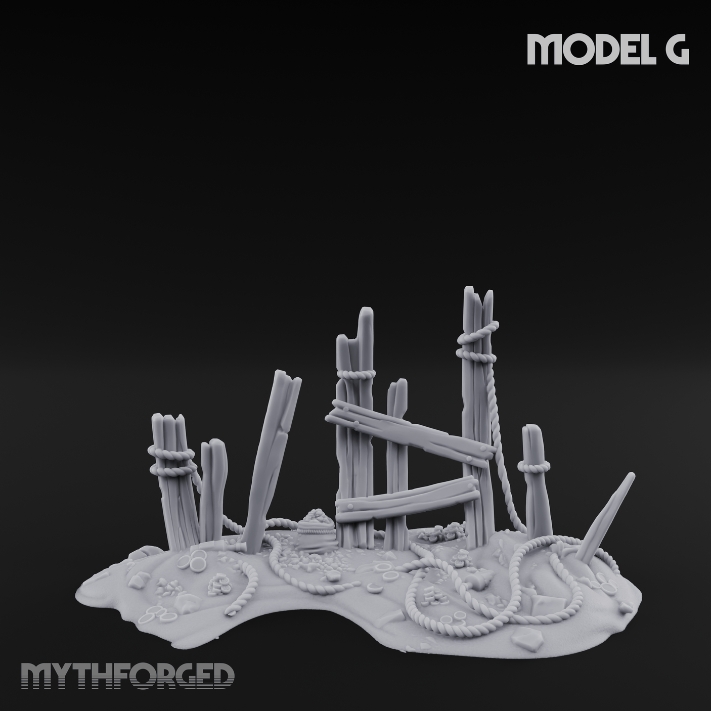 Sunken Seabed Debris Miniature for Dungeons and Dragons, Pathfinder or other TTRPGs