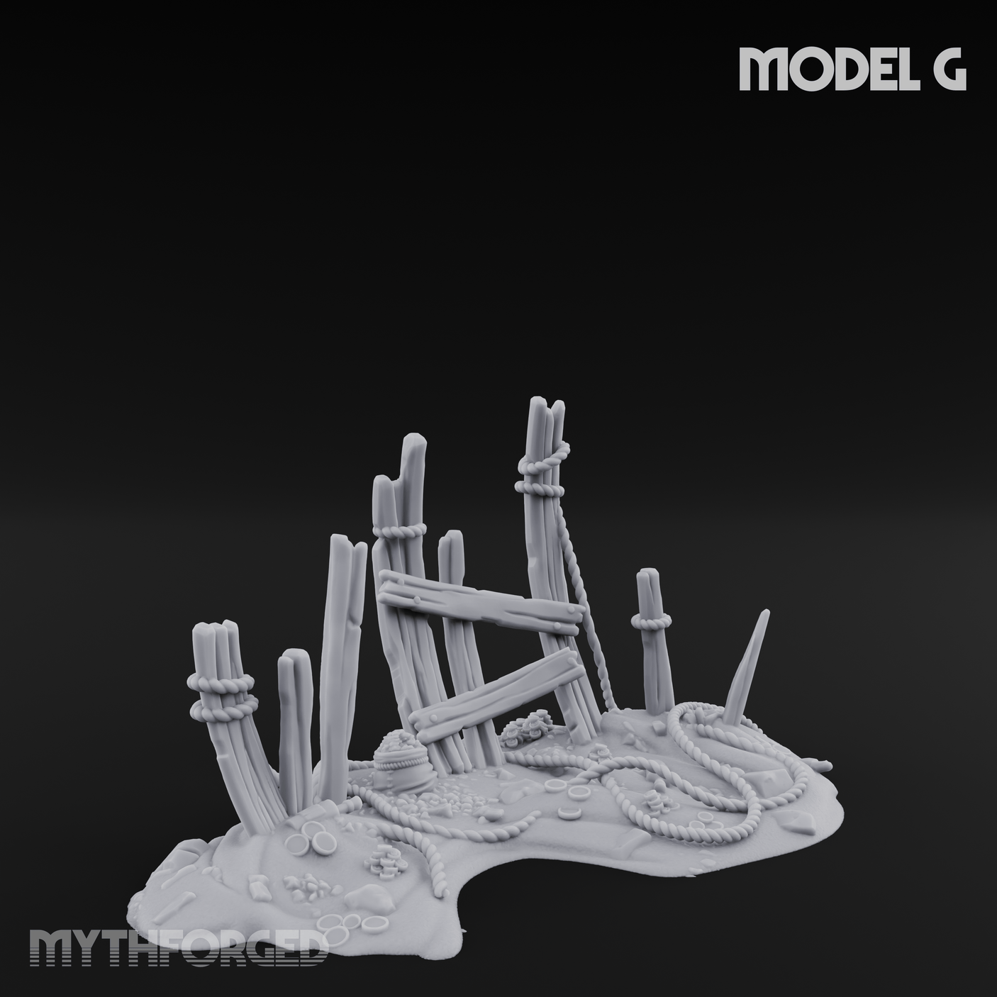 Sunken Seabed Debris Miniature for Dungeons and Dragons, Pathfinder or other TTRPGs