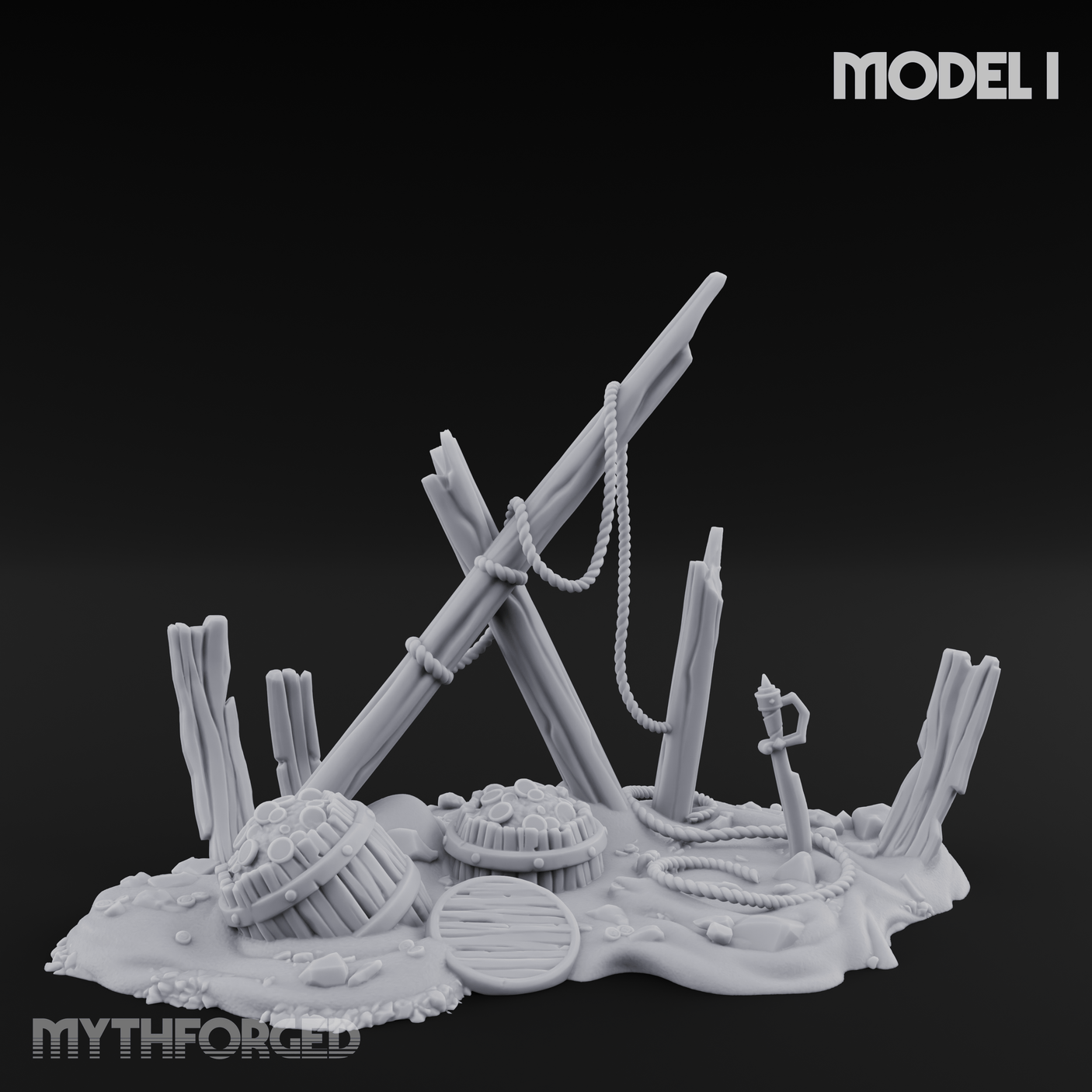 Sunken Seabed Debris Miniature for Dungeons and Dragons, Pathfinder or other TTRPGs