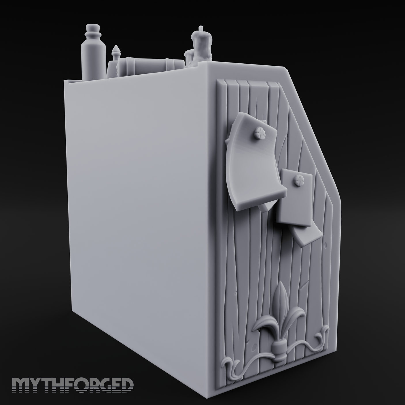 Supply-Stocked Merchant's Shelf Cabinet Miniature for Dungeons and Dragons, Pathfinder or other TTRPGs