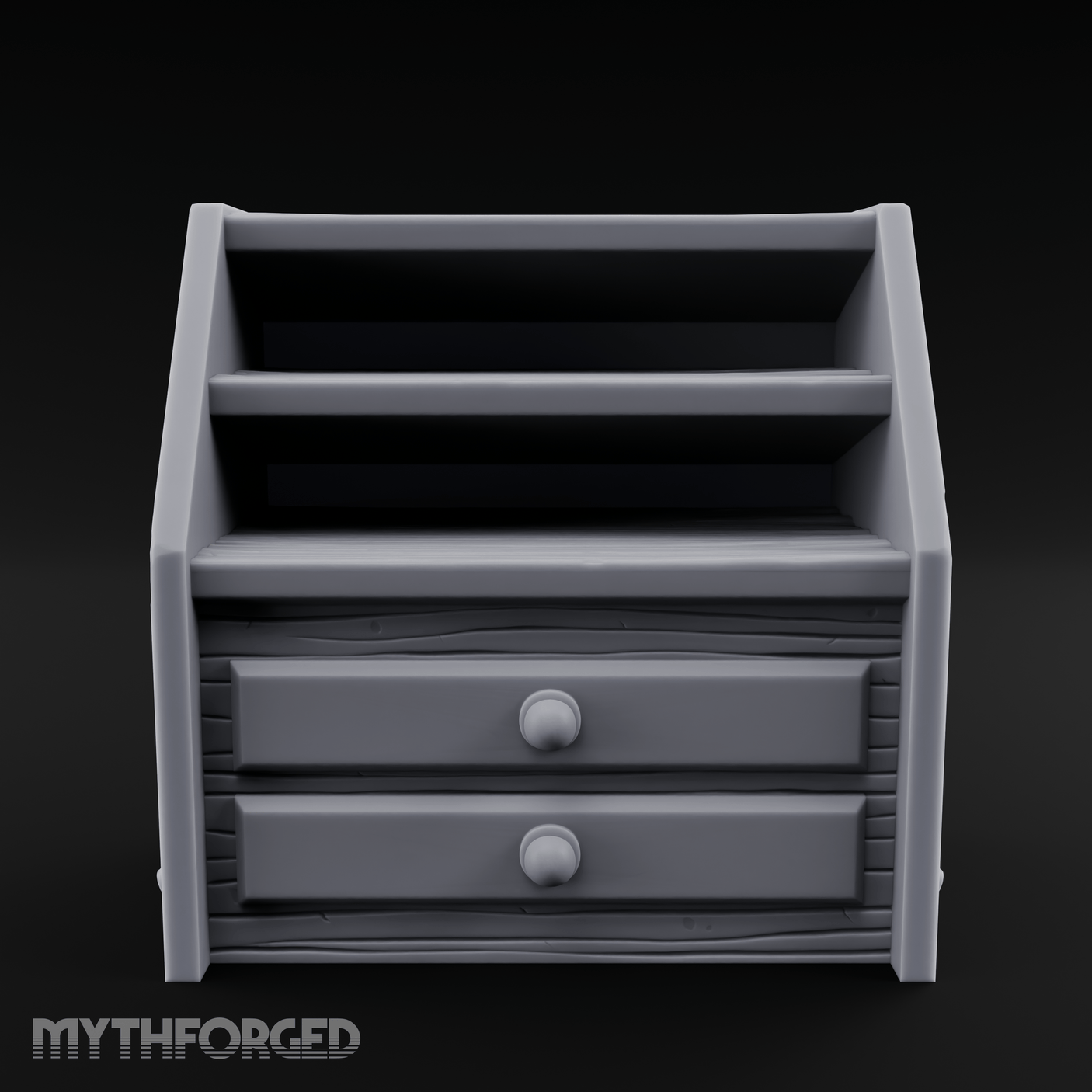 Empty-Shelved Storage Chest Drawers Miniature for Dungeons and Dragons, Pathfinder or other TTRPGs