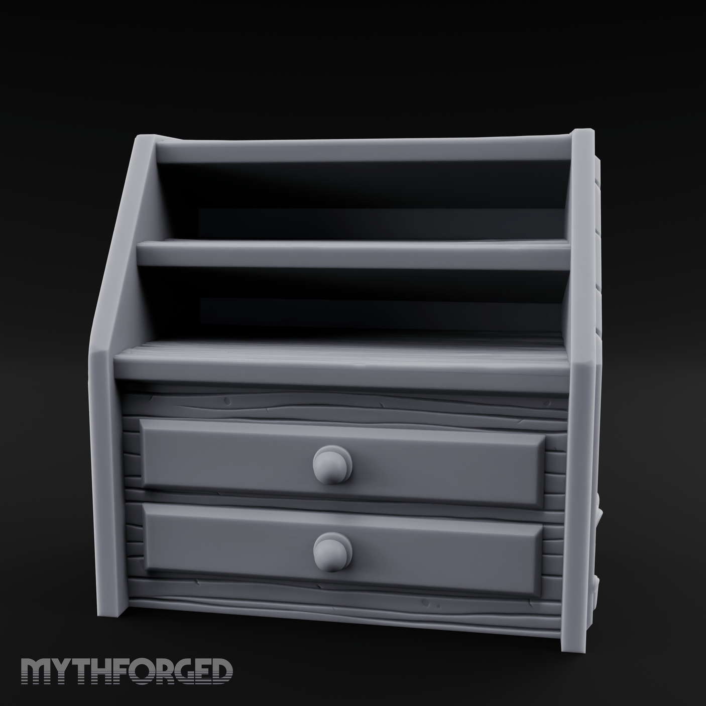 Empty-Shelved Storage Chest Drawers Miniature for Dungeons and Dragons, Pathfinder or other TTRPGs