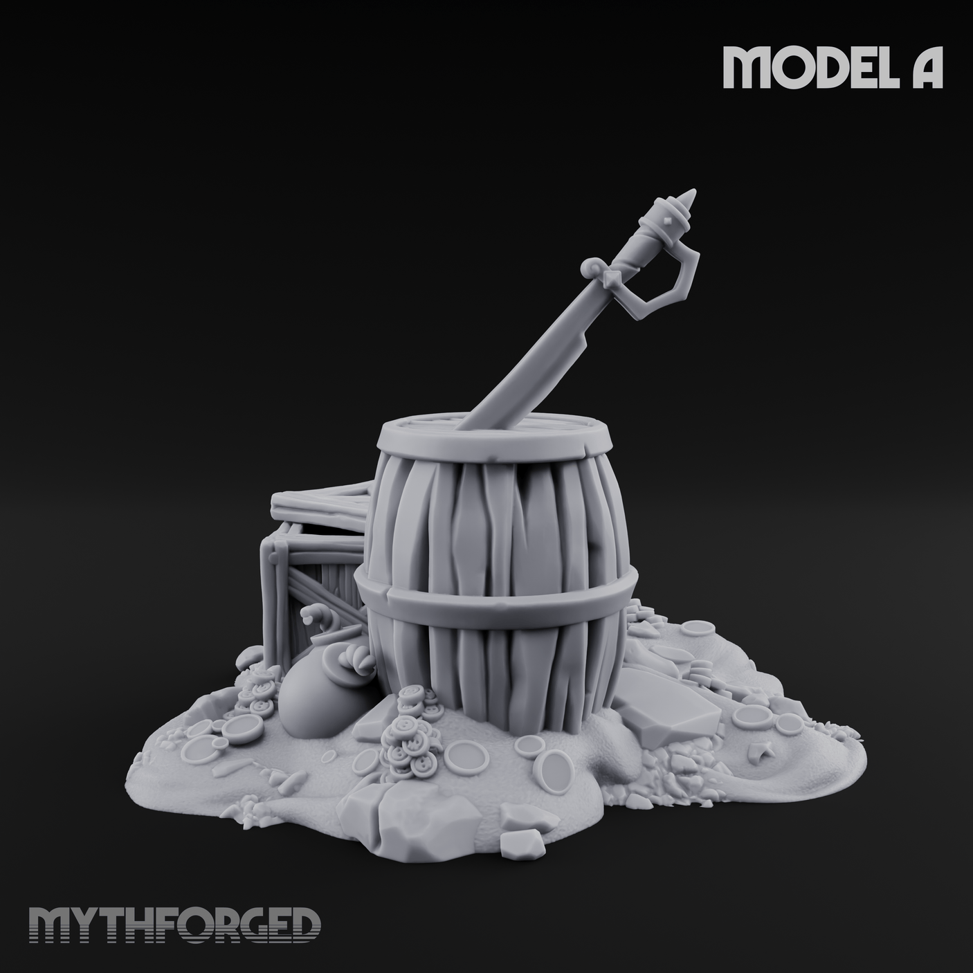 Wrecked Shipwreck Debris Miniature for Dungeons and Dragons, Pathfinder or other TTRPGs