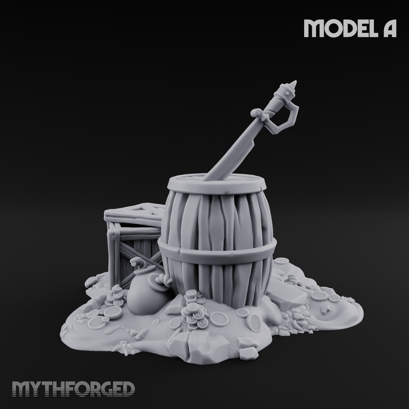 Wrecked Shipwreck Debris Miniature for Dungeons and Dragons, Pathfinder or other TTRPGs