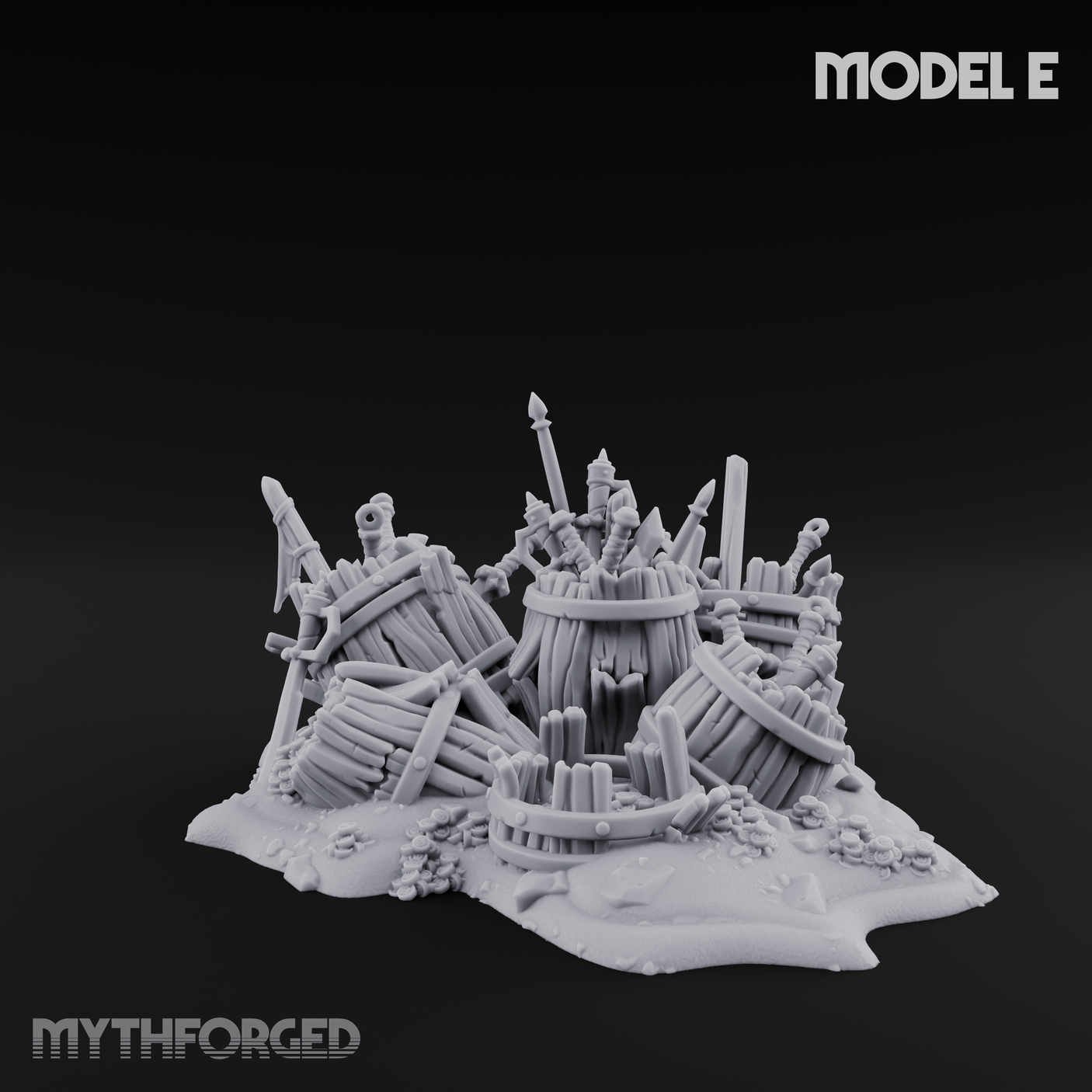 Wrecked Shipwreck Debris E Miniature for Dungeons and Dragons, Pathfinder or other TTRPGs