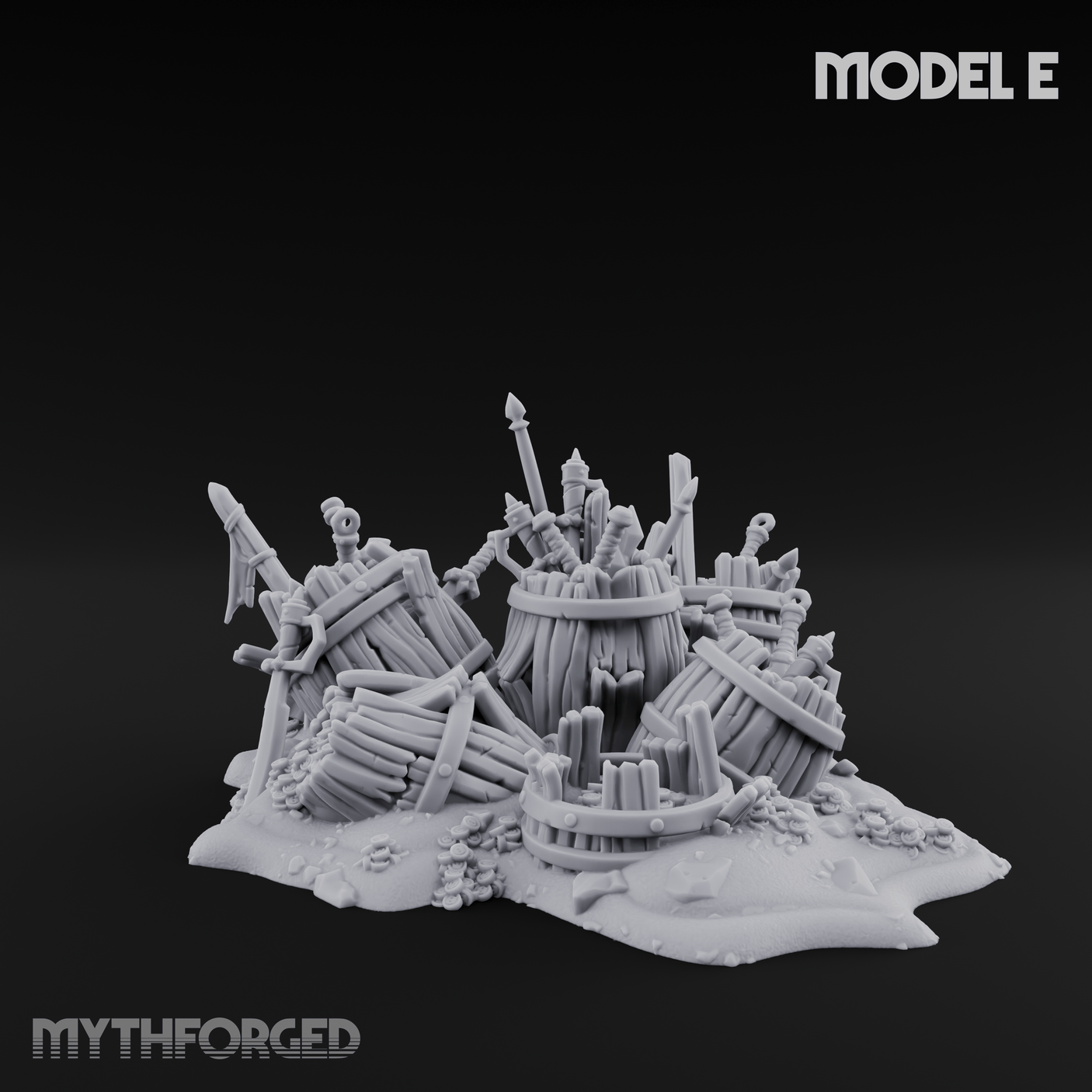 Wrecked Shipwreck Debris E Miniature for Dungeons and Dragons, Pathfinder or other TTRPGs