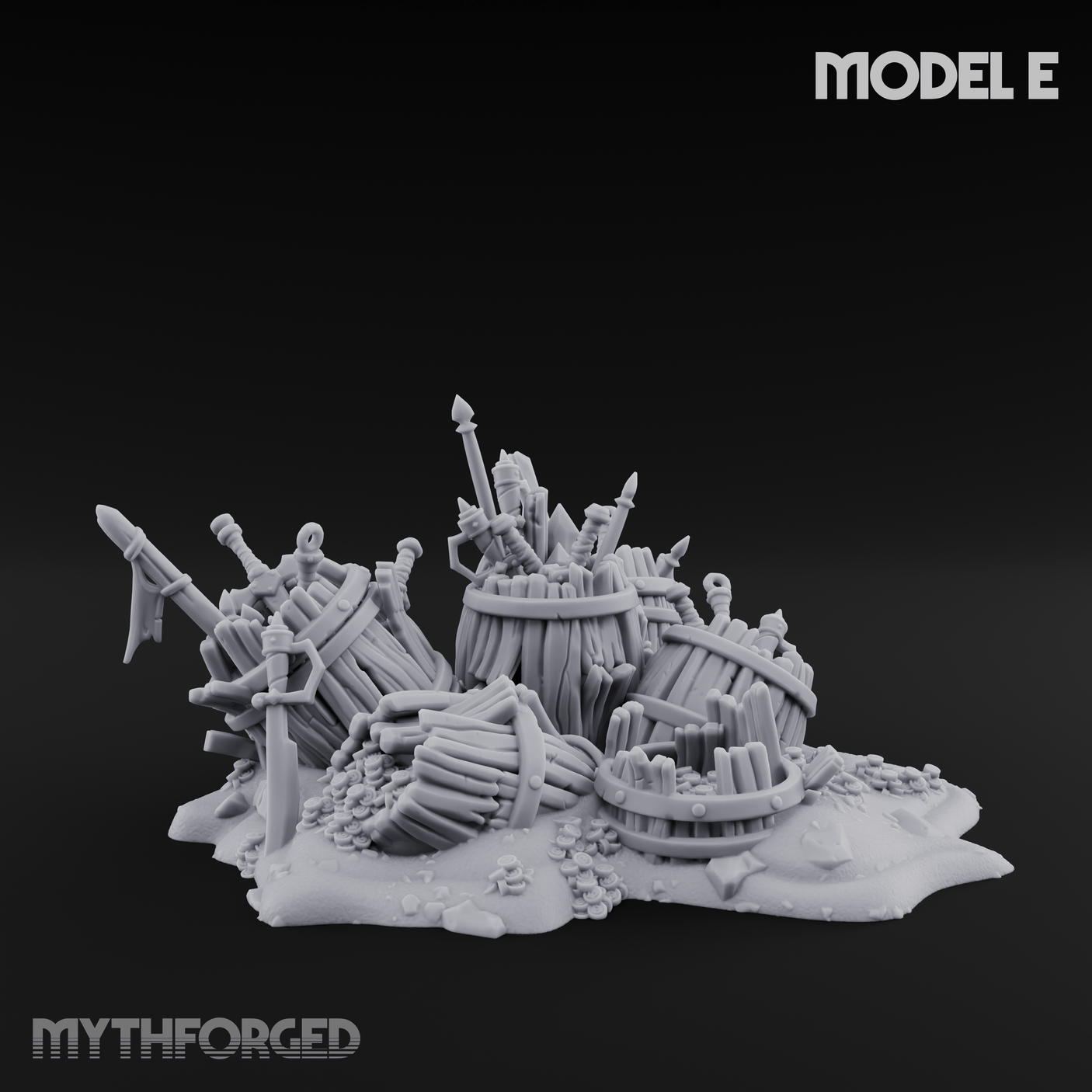 Wrecked Shipwreck Debris E Miniature for Dungeons and Dragons, Pathfinder or other TTRPGs