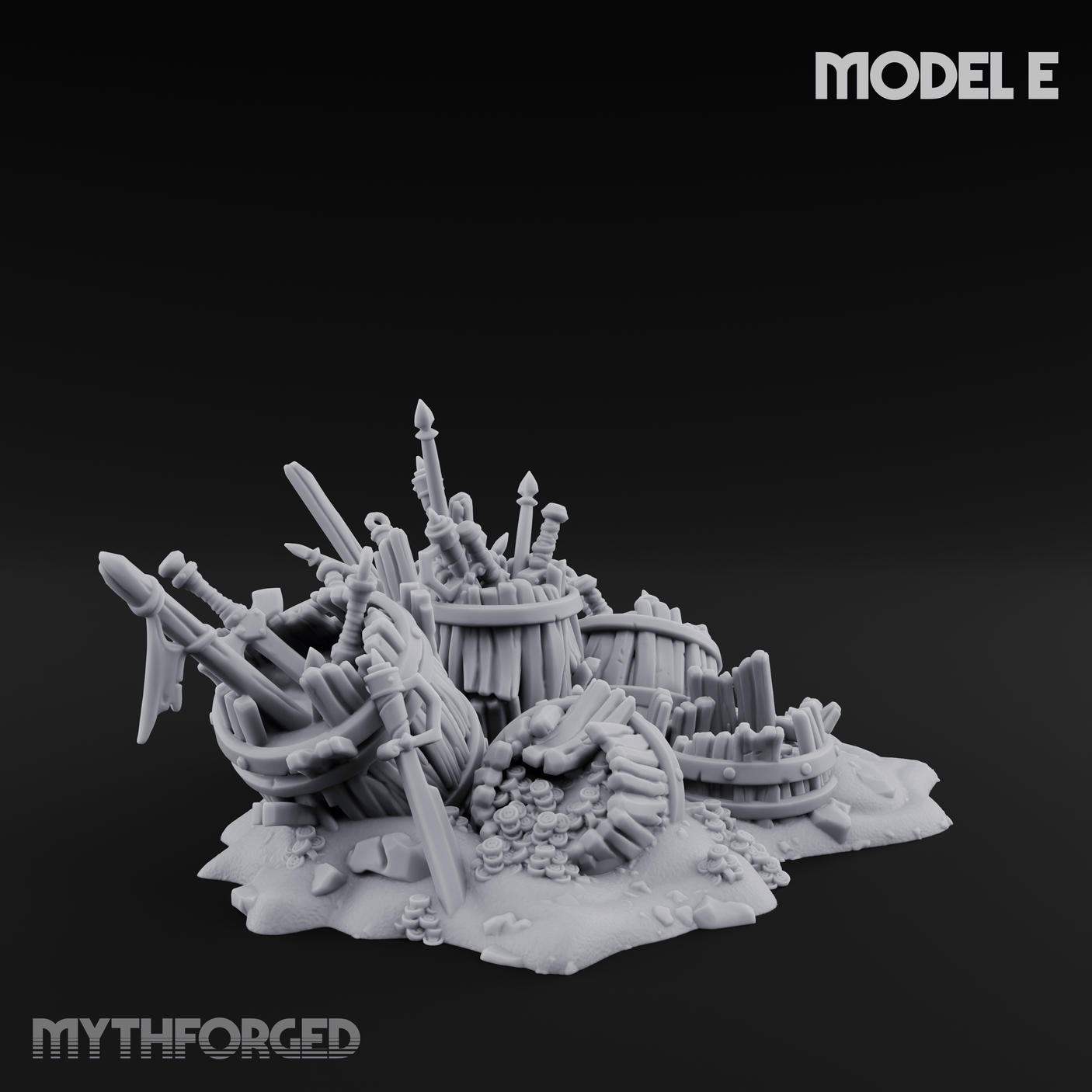 Wrecked Shipwreck Debris E Miniature for Dungeons and Dragons, Pathfinder or other TTRPGs
