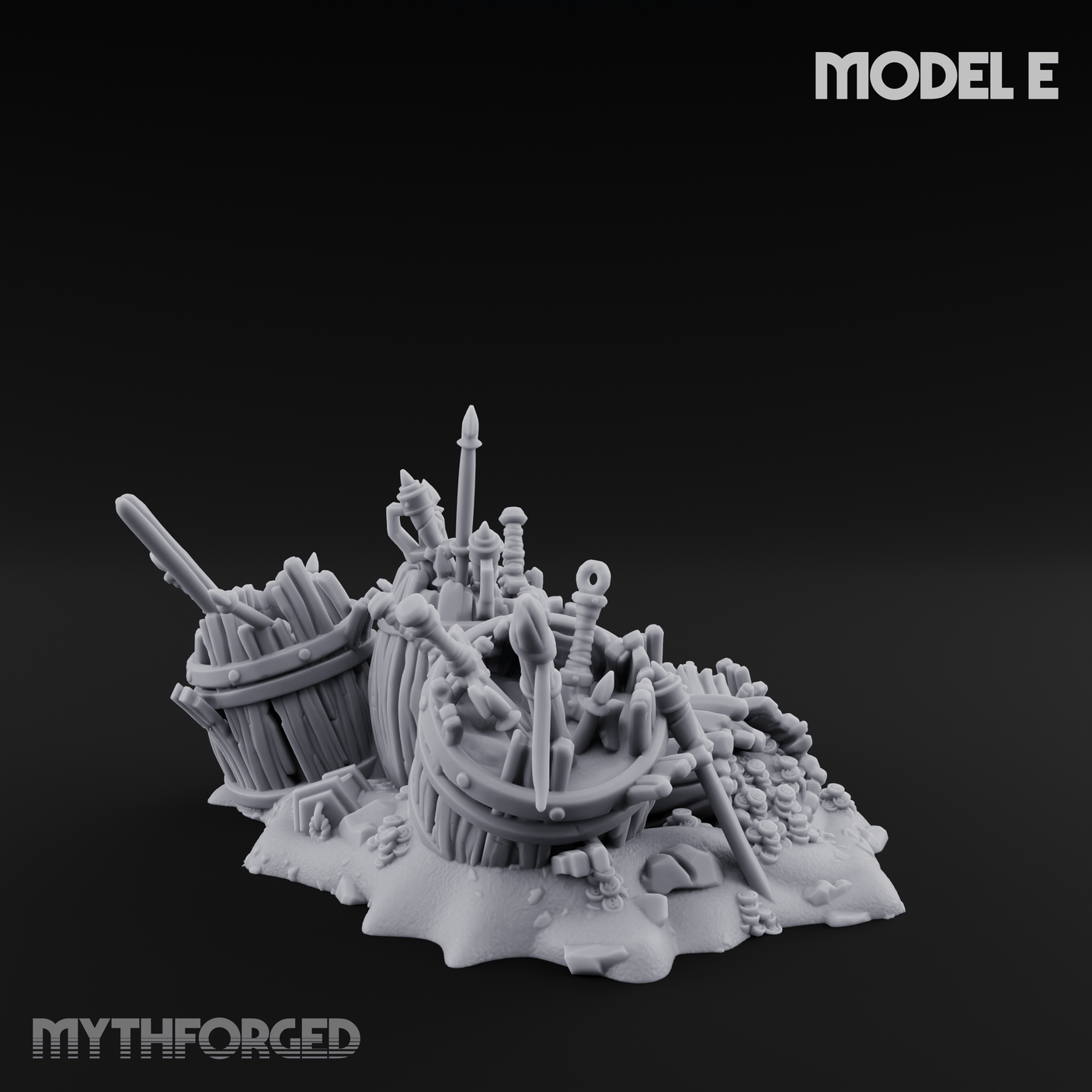 Wrecked Shipwreck Debris E Miniature for Dungeons and Dragons, Pathfinder or other TTRPGs