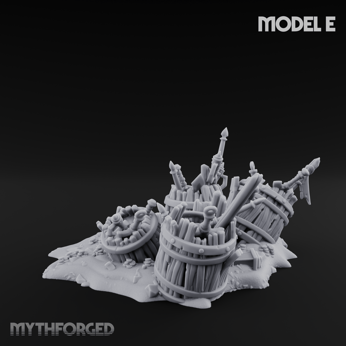 Wrecked Shipwreck Debris E Miniature for Dungeons and Dragons, Pathfinder or other TTRPGs