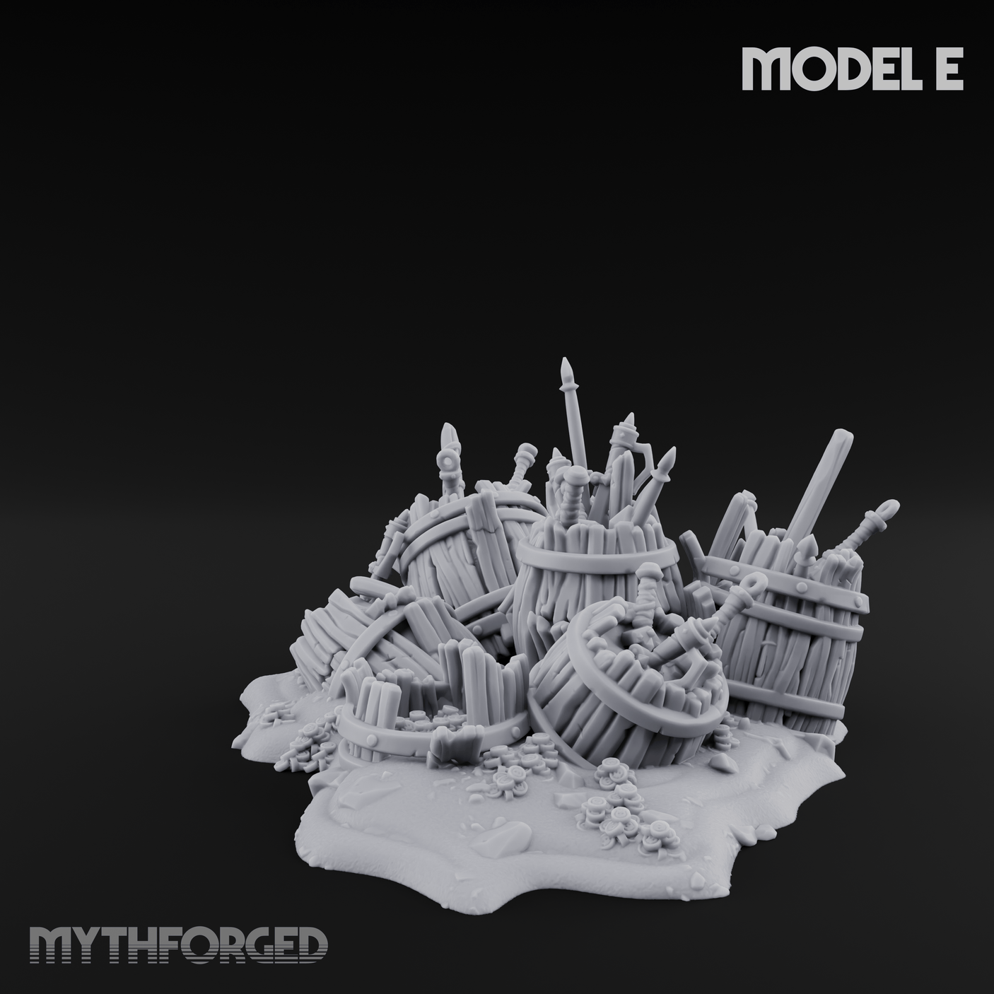 Wrecked Shipwreck Debris E Miniature for Dungeons and Dragons, Pathfinder or other TTRPGs