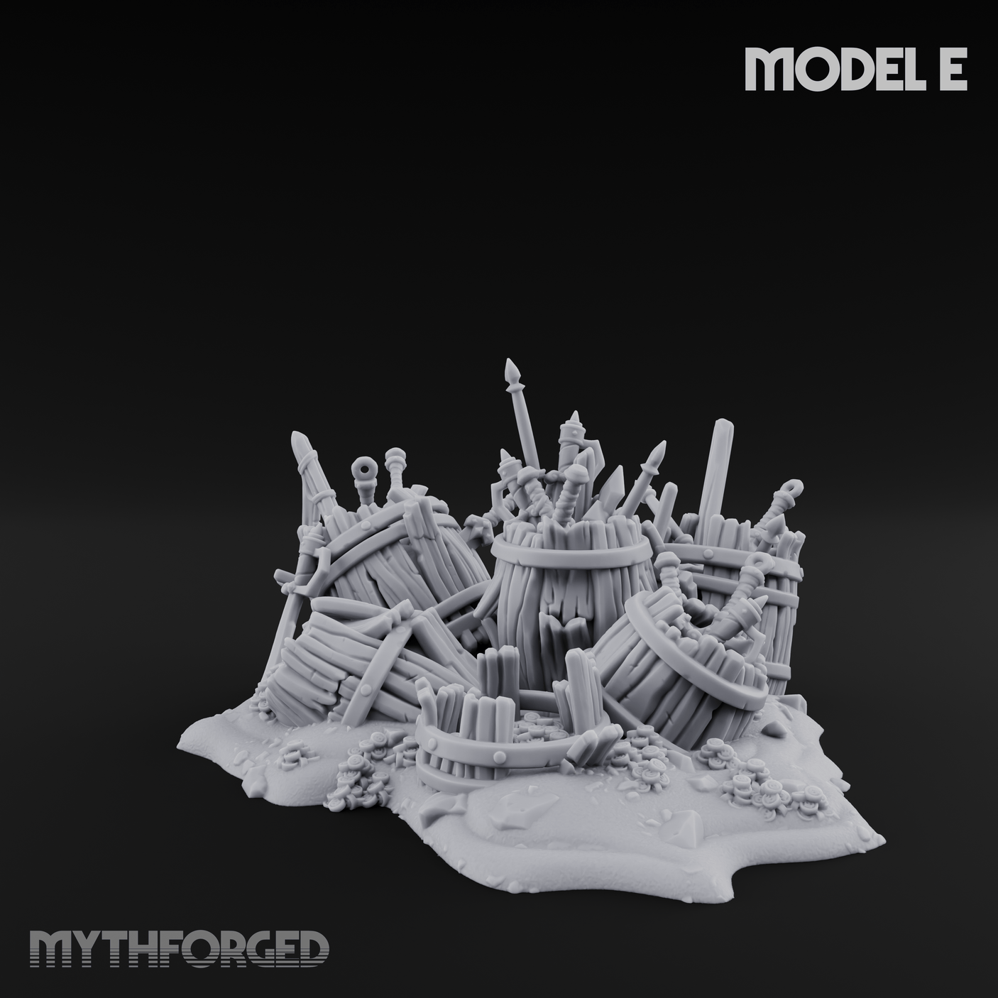 Wrecked Shipwreck Debris E Miniature for Dungeons and Dragons, Pathfinder or other TTRPGs