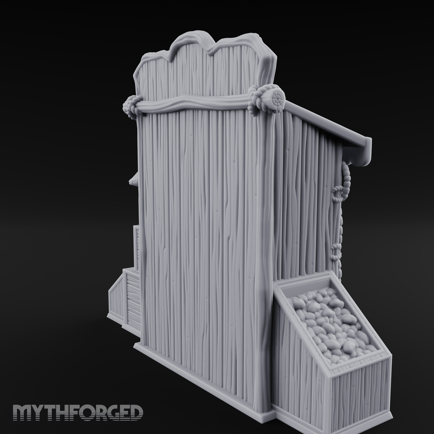 Awning-Topped Market Stall Miniature for Dungeons and Dragons, Pathfinder or other TTRPGs