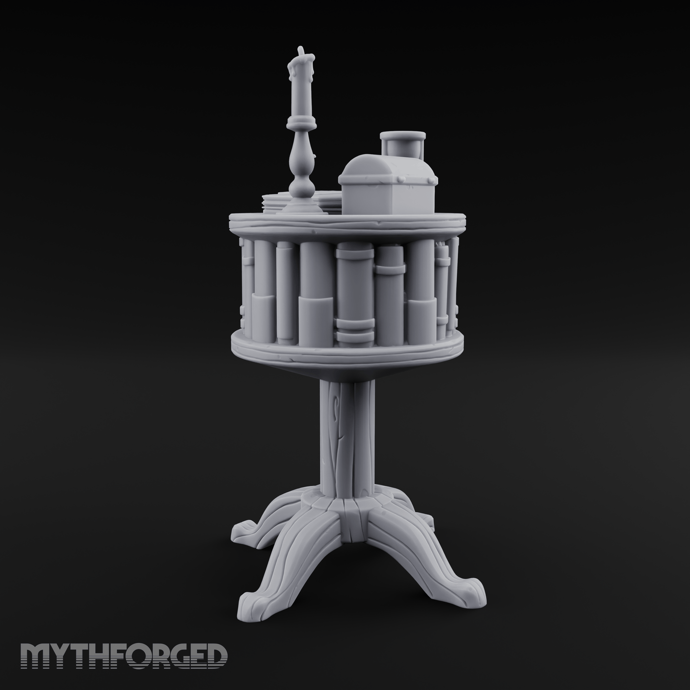 Pedestal-Mounted Display Curio Table Miniature for Dungeons and Dragons, Pathfinder or other TTRPGs